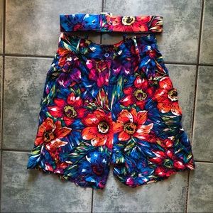 VTG Bright Retro Floral 80s Shorts